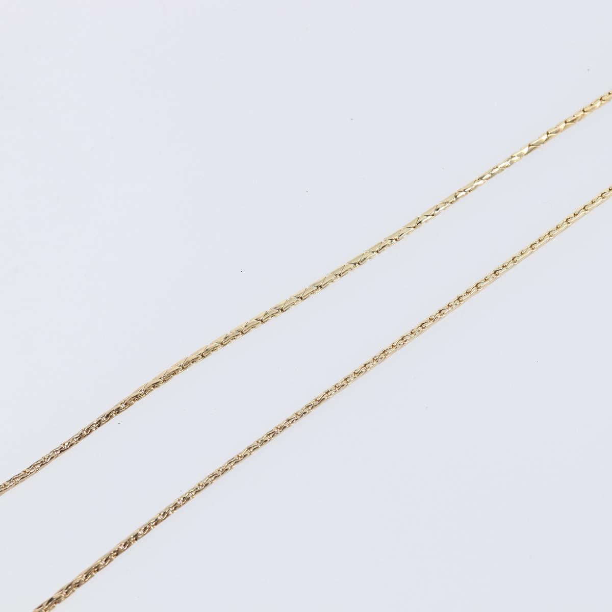 Christian Dior Necklace Metal Gold Tone White Auth SK159
