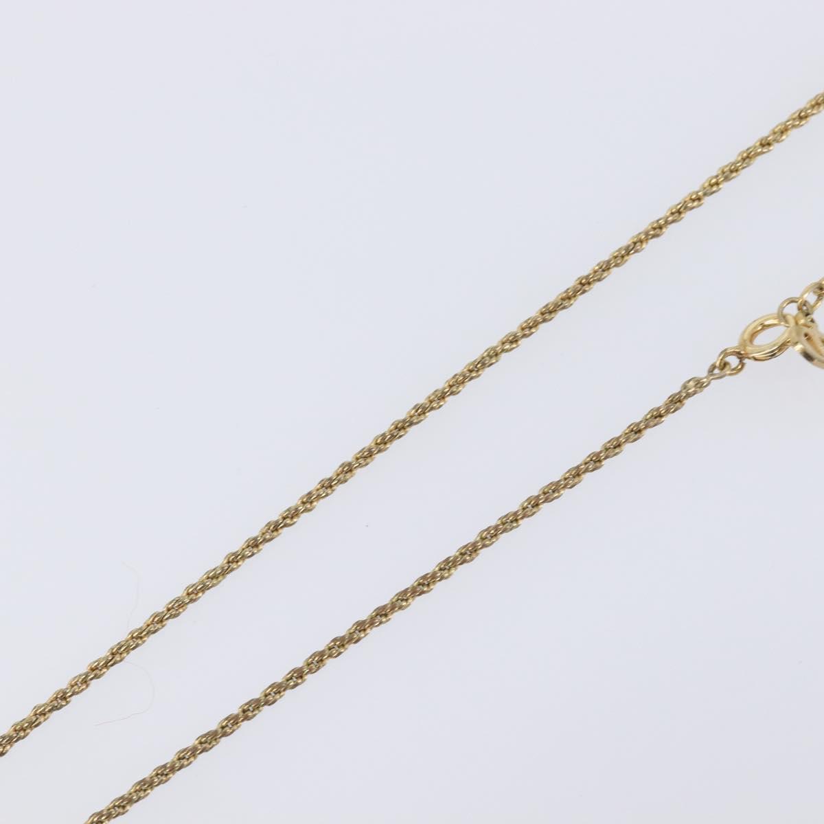 Christian Dior CD Logo Necklace Metal Gold Tone Auth SK165