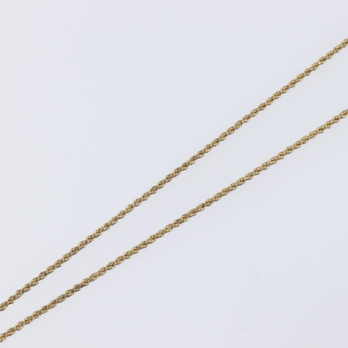Christian Dior CD Logo Necklace Metal Gold Tone Auth SK165