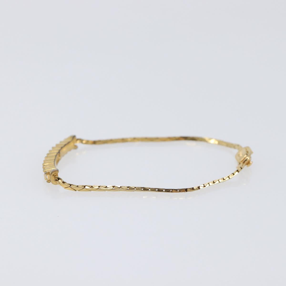 Christian Dior Rhinestone Bracelet Metal Gold Tone Auth SK172