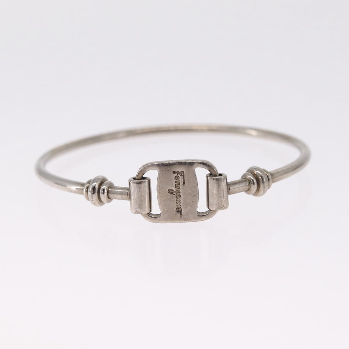 Salvatore Ferragamo Bangle Bracelet Metal 3 Set Gold Tone Silver Auth SK173