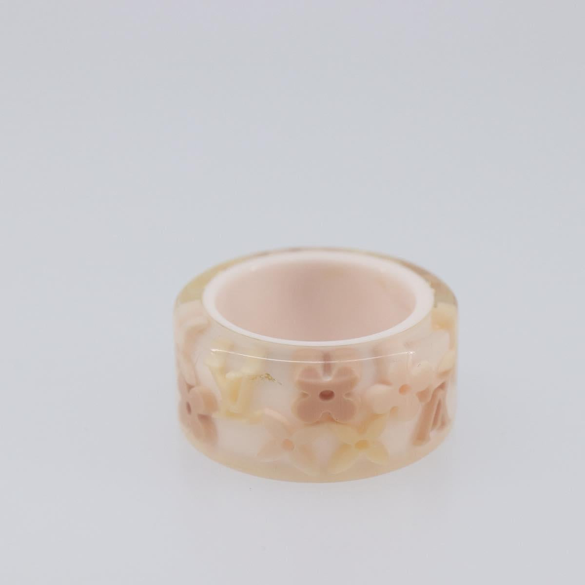 LOUIS VUITTON Berg Farandole Ring Plastic Clear Pink M65816 LV Auth SK179