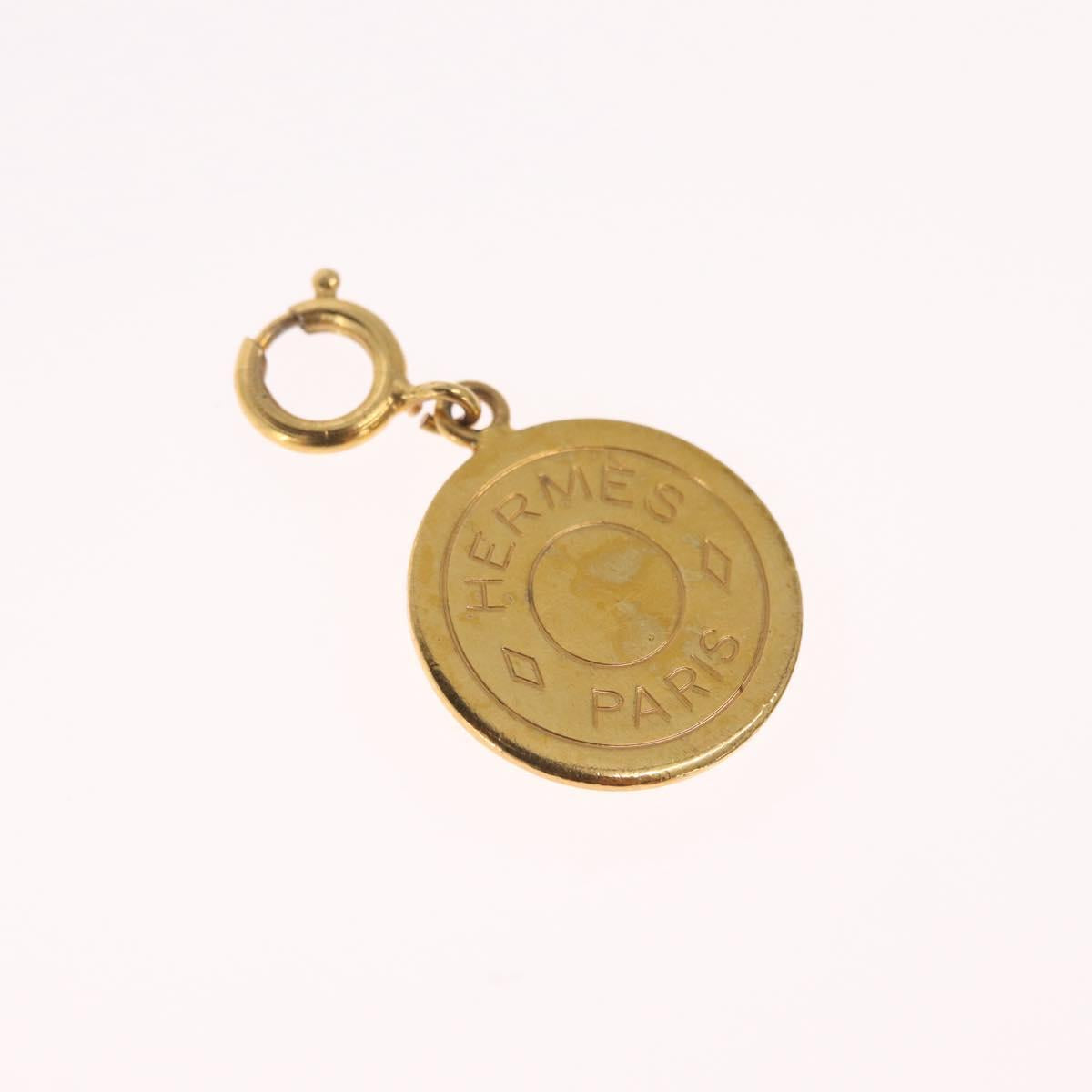 HERMES Charm Ring Metal 2 Set Gold Tone Auth SK203