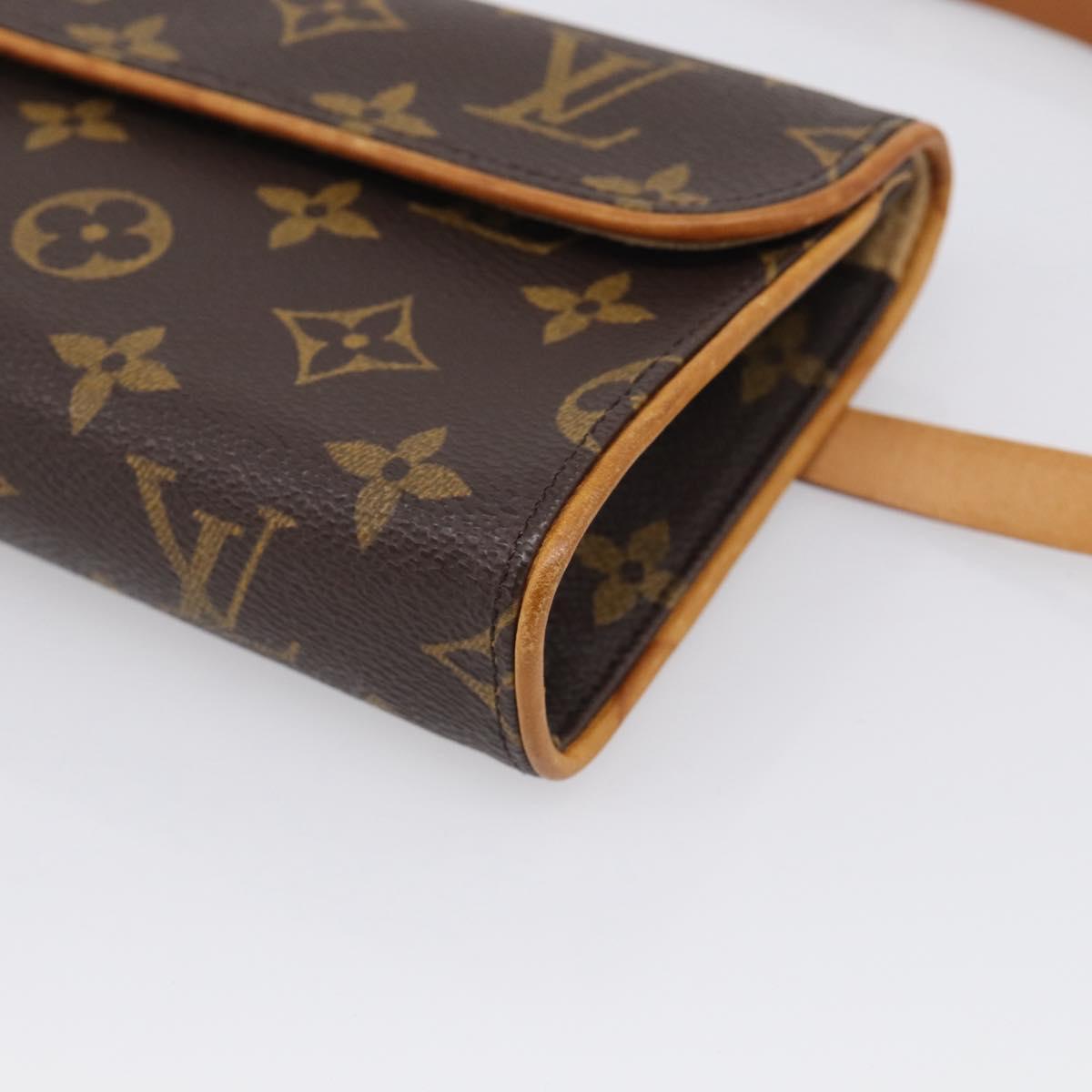 LOUIS VUITTON Monogram Pochette Florentine Waist bag M51855 LV Auth SK216