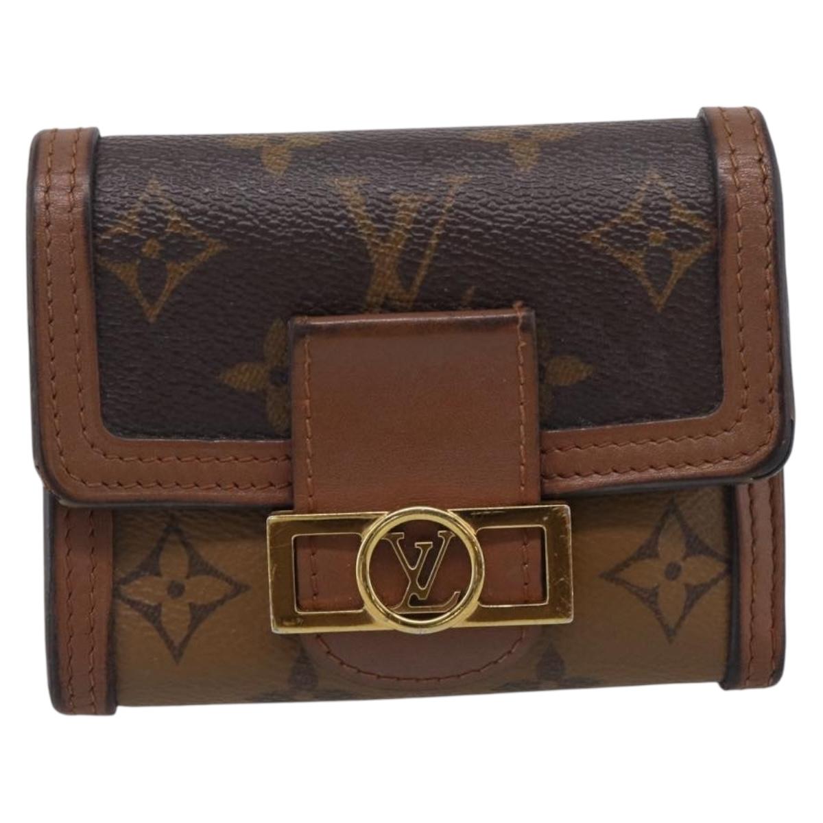 LOUIS VUITTON Reverse Portefeuille Daufine Compact Wallet M68725 LV Auth SK258