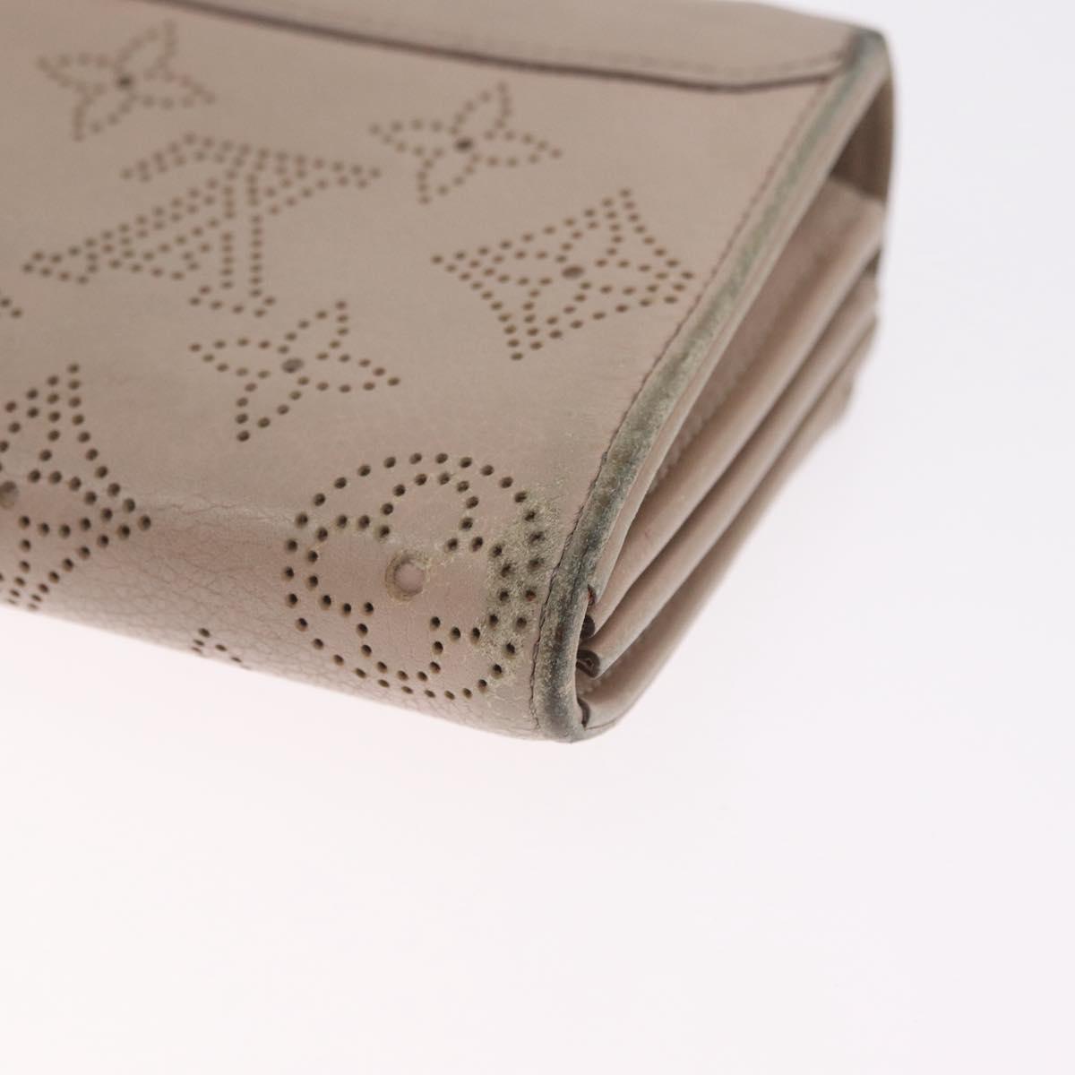 LOUIS VUITTON Mahina Portefeuille Iris Wallet Beige M58094 LV Auth SK262