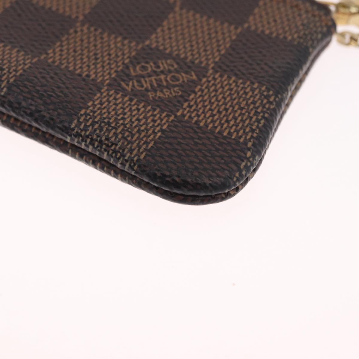 LOUIS VUITTON Damier Ebene Pochette Cles Coin Purse N62658 LV Auth SK265