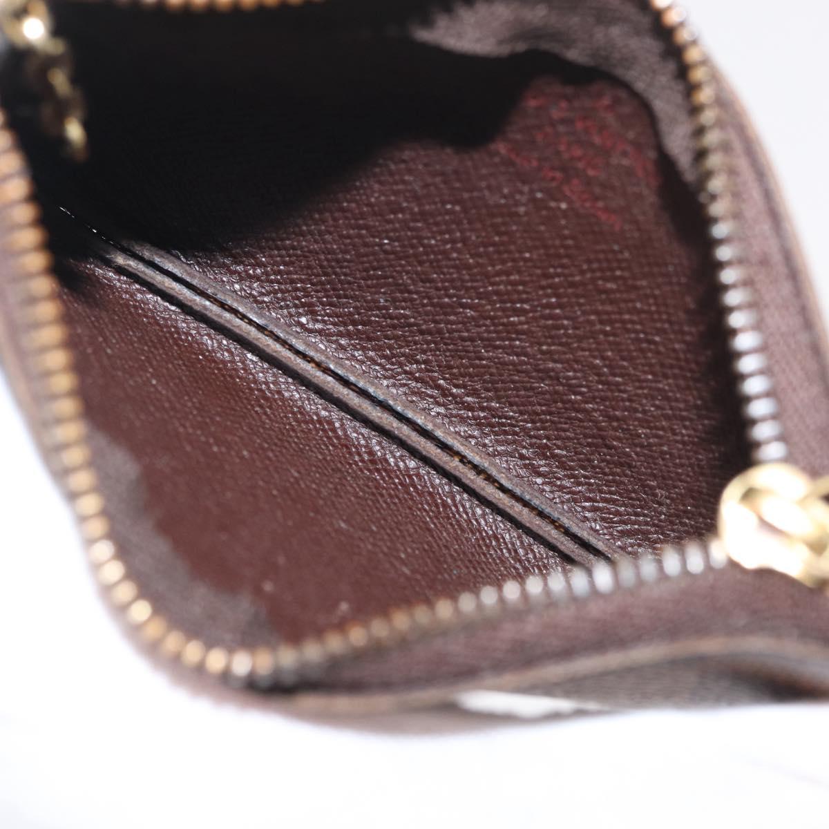 LOUIS VUITTON Damier Ebene Pochette Cles Coin Purse N62658 LV Auth SK265