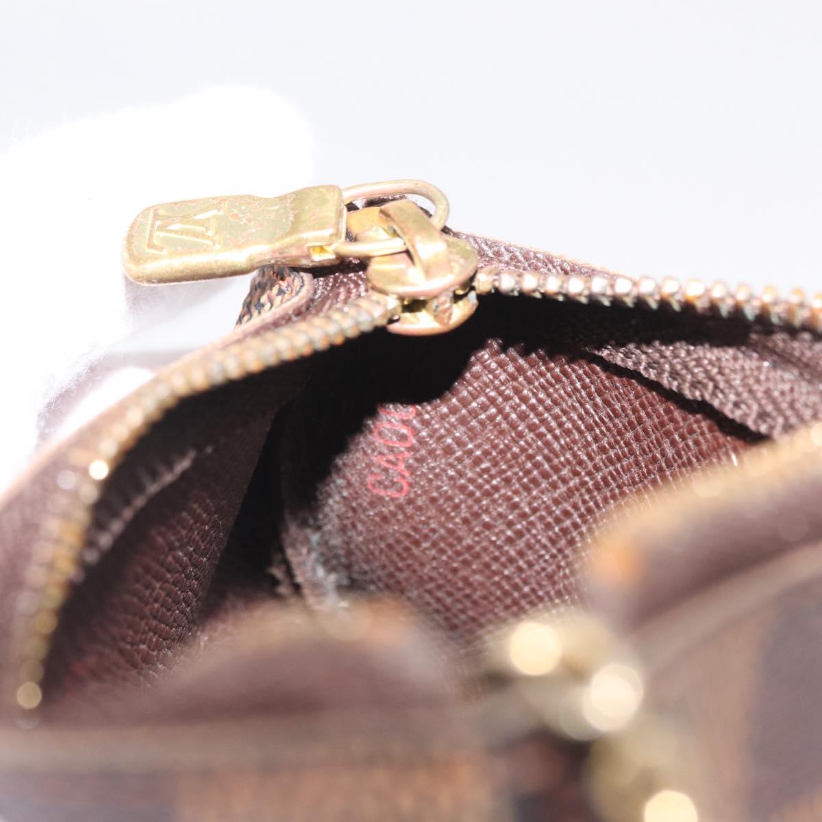 LOUIS VUITTON Damier Ebene Pochette Cles Coin Purse N62658 LV Auth SK265