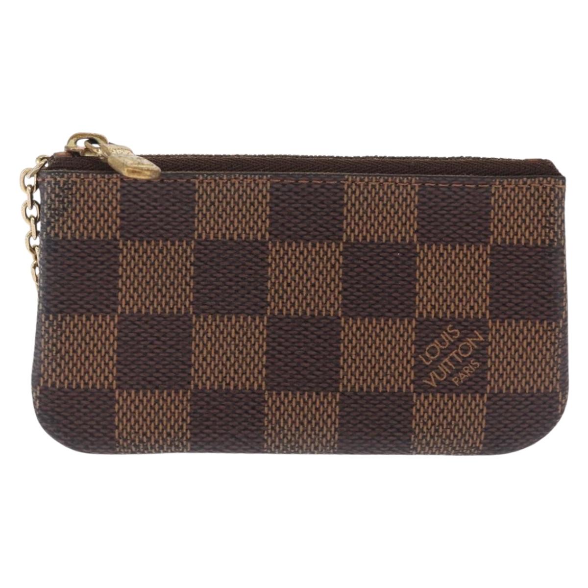LOUIS VUITTON Damier Ebene Pochette Cles Coin Purse N62658 LV Auth SK265