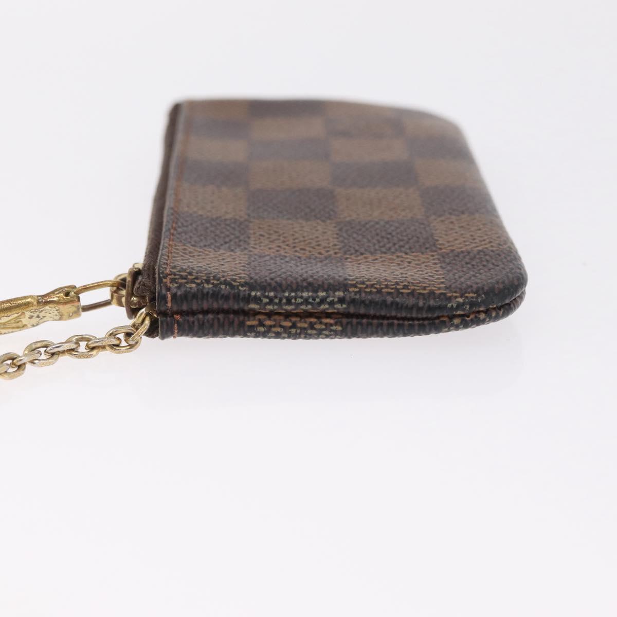 LOUIS VUITTON Damier Ebene Pochette Cles Coin Purse N62658 LV Auth SK265