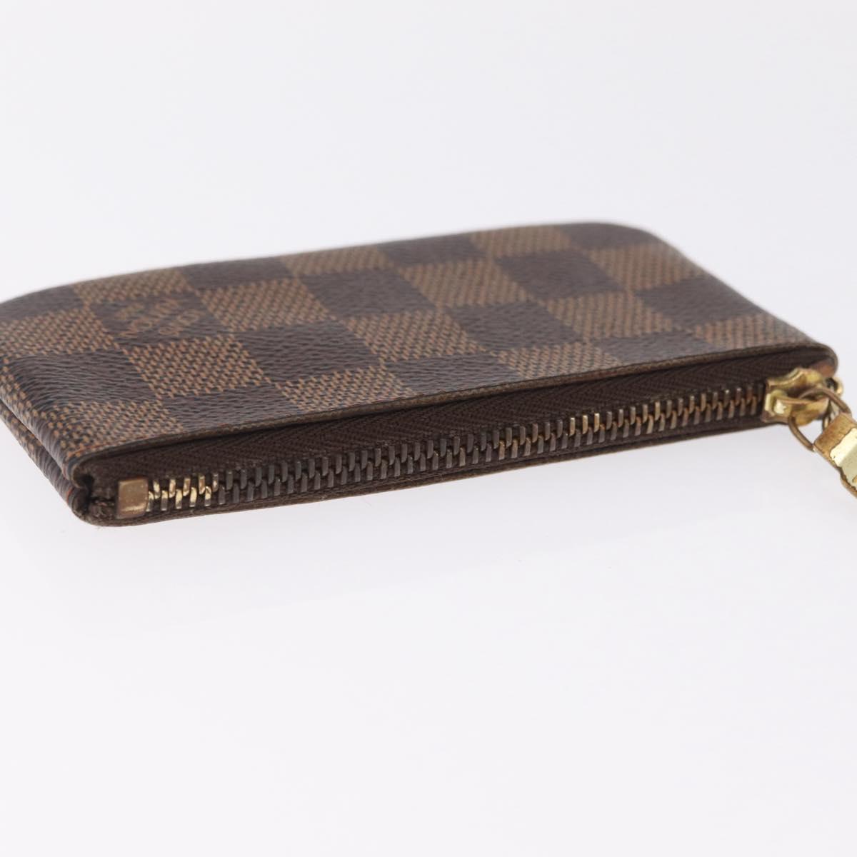 LOUIS VUITTON Damier Ebene Pochette Cles Coin Purse N62658 LV Auth SK265