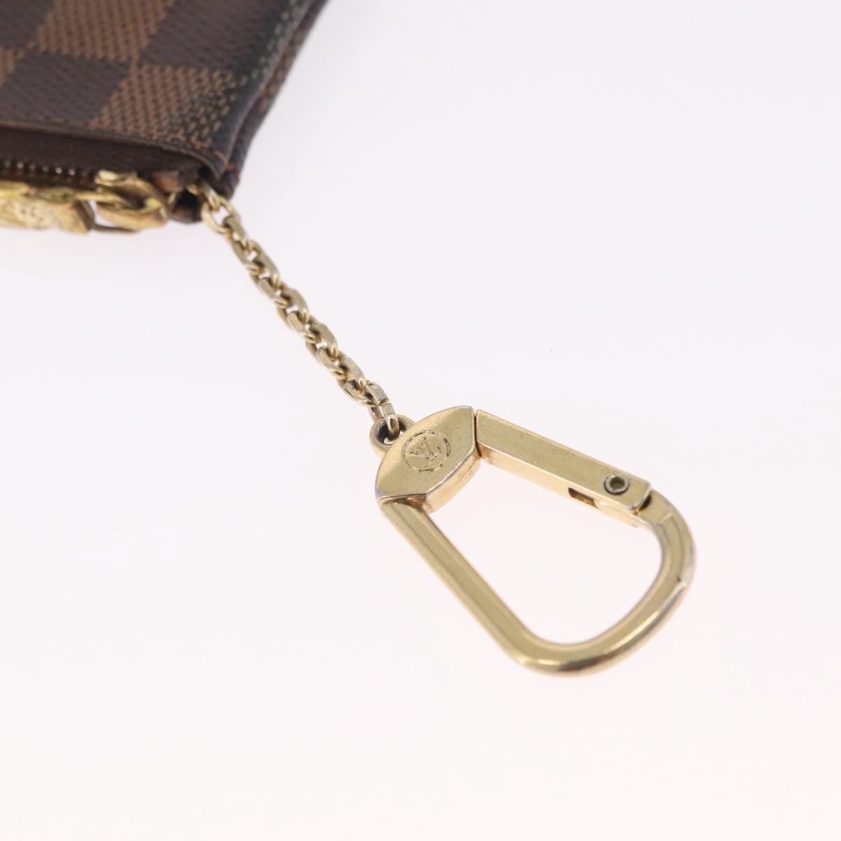 LOUIS VUITTON Damier Ebene Pochette Cles Coin Purse N62658 LV Auth SK265