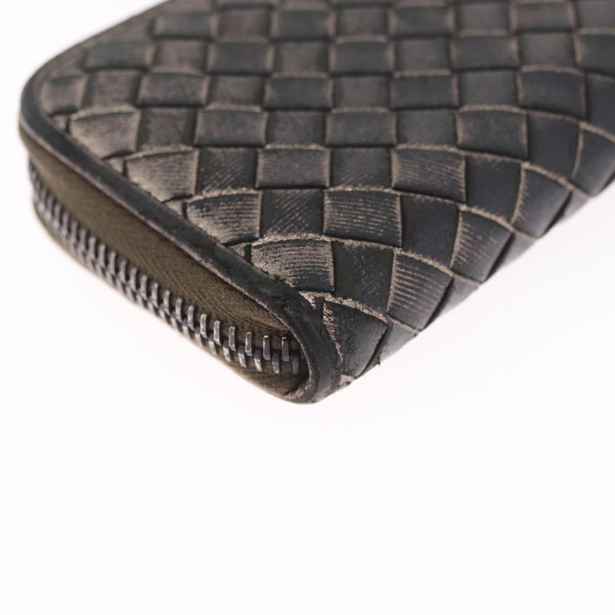 Bottega Veneta INTRECCIATO Coin Purse Leather Black 114075 Auth SK268
