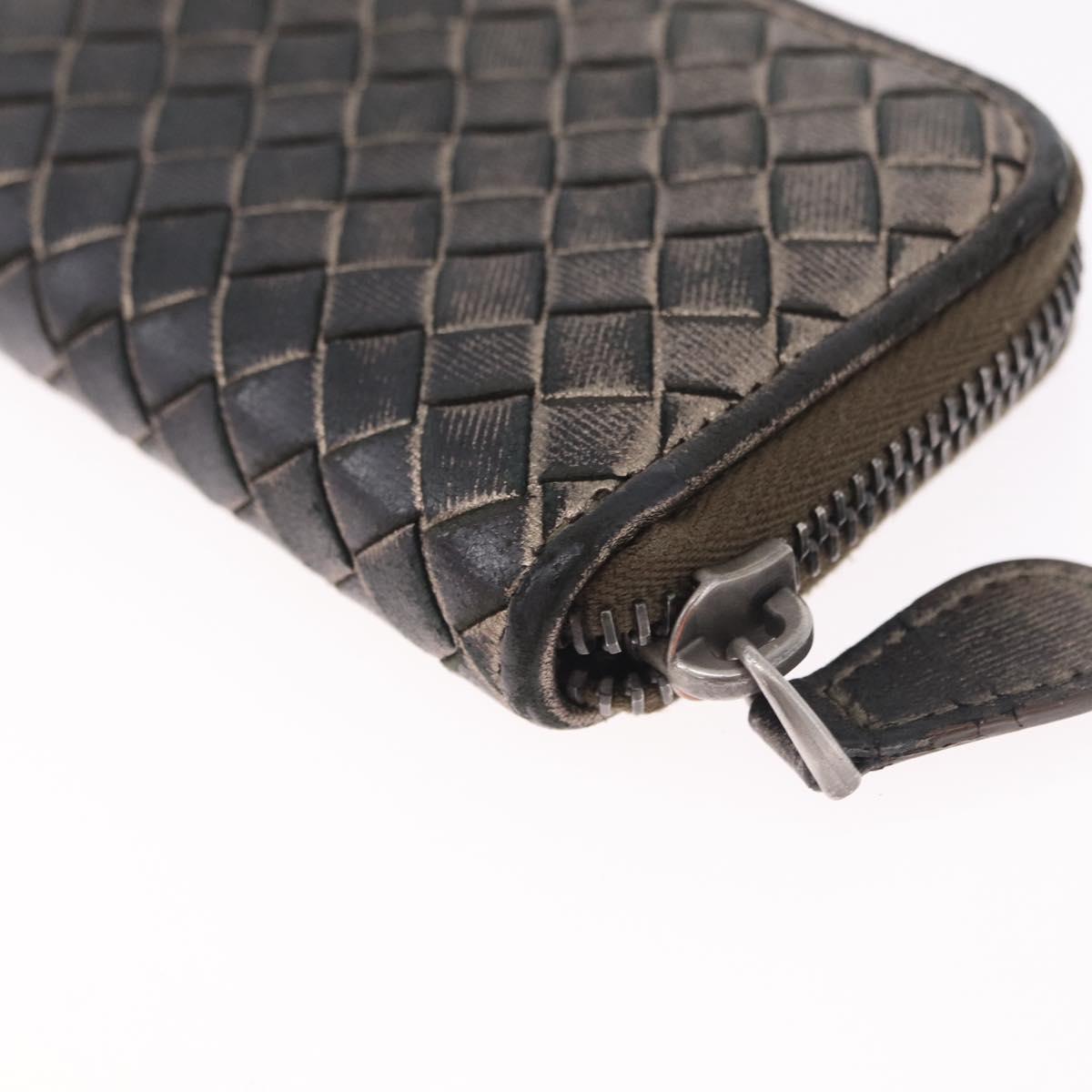 Bottega Veneta INTRECCIATO Coin Purse Leather Black 114075 Auth SK268