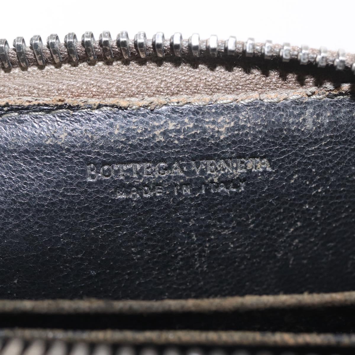 Bottega Veneta INTRECCIATO Coin Purse Leather Black 114075 Auth SK268