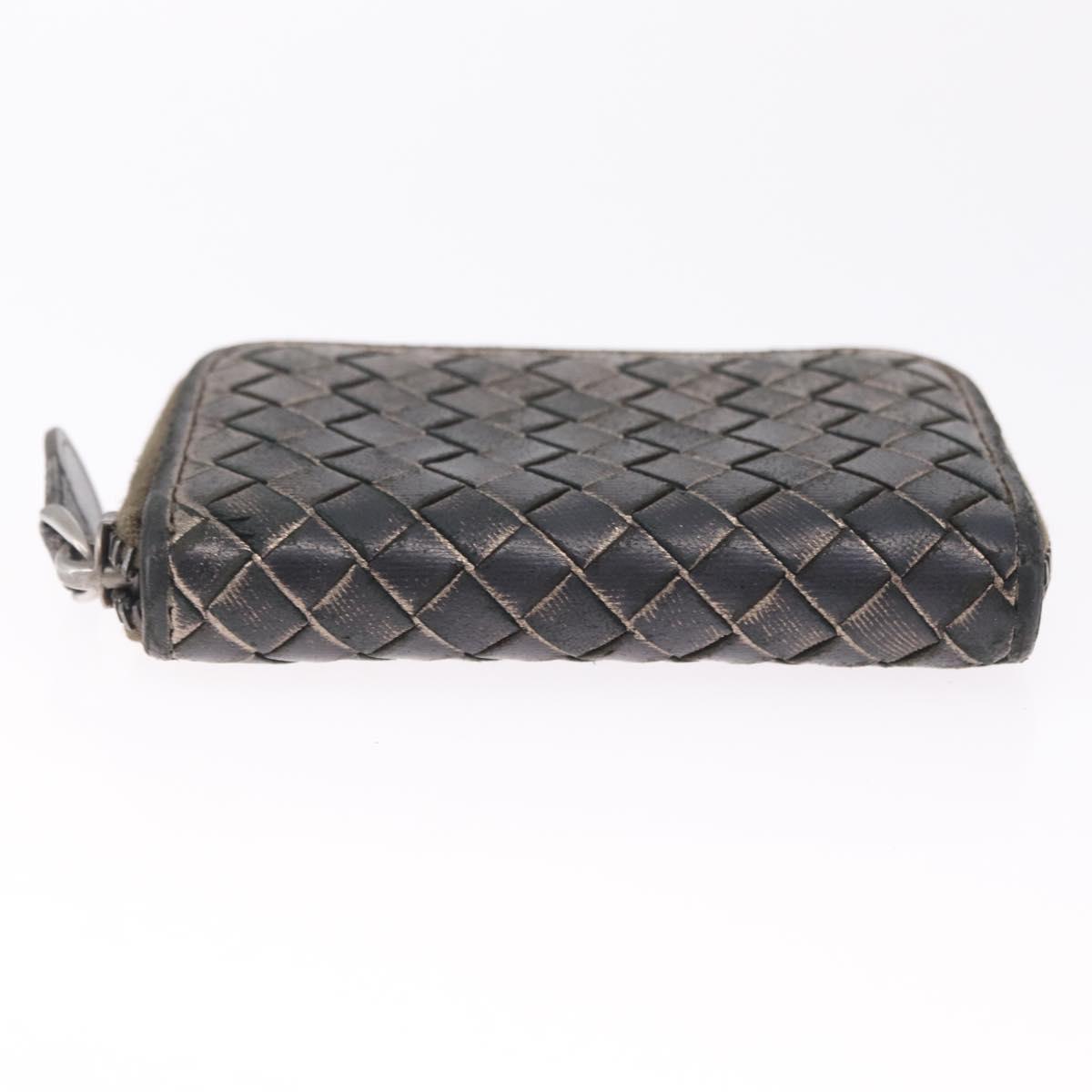 Bottega Veneta INTRECCIATO Coin Purse Leather Black 114075 Auth SK268