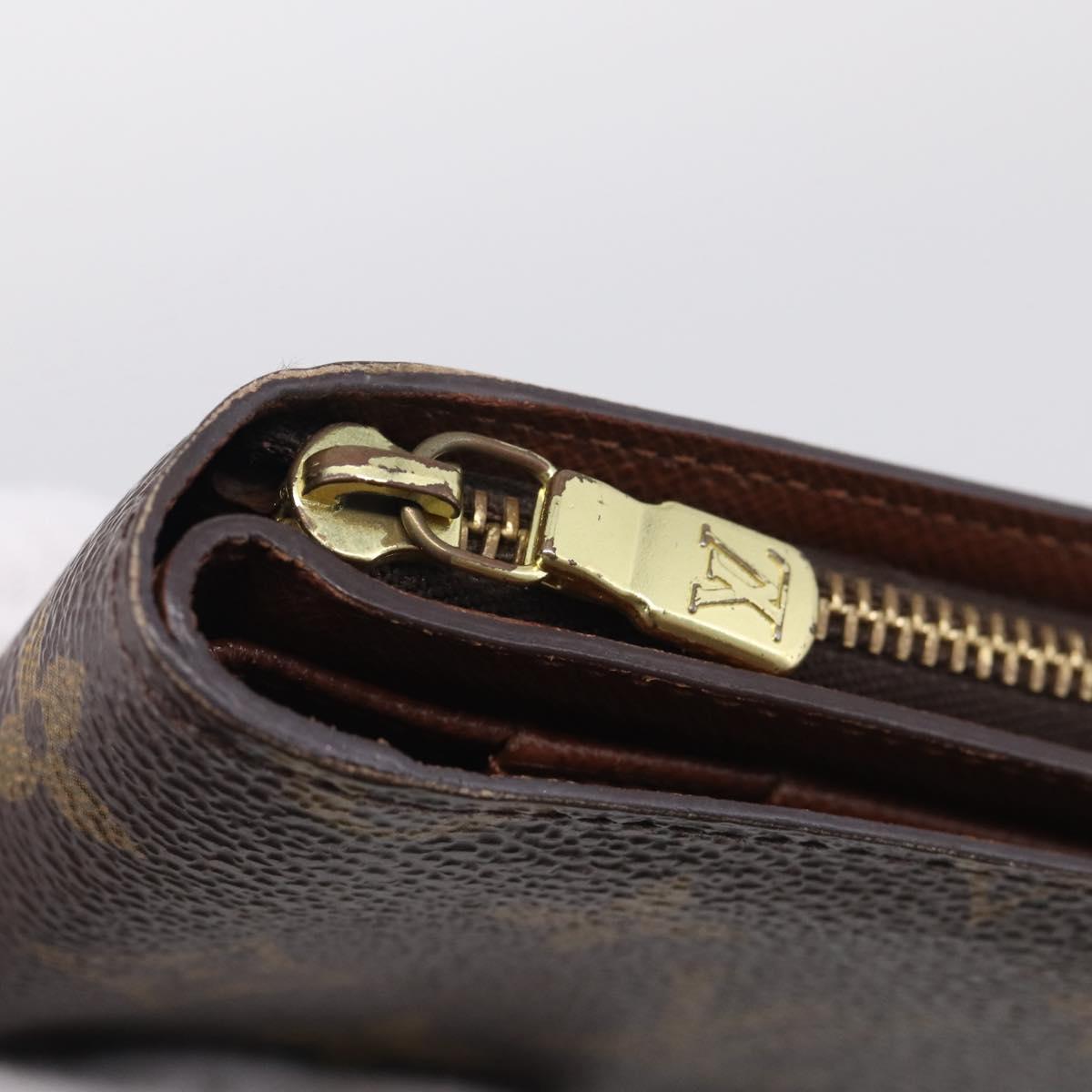 LOUIS VUITTON Monogram Porto Papie Zip Wallet M61207 LV Auth SK276A