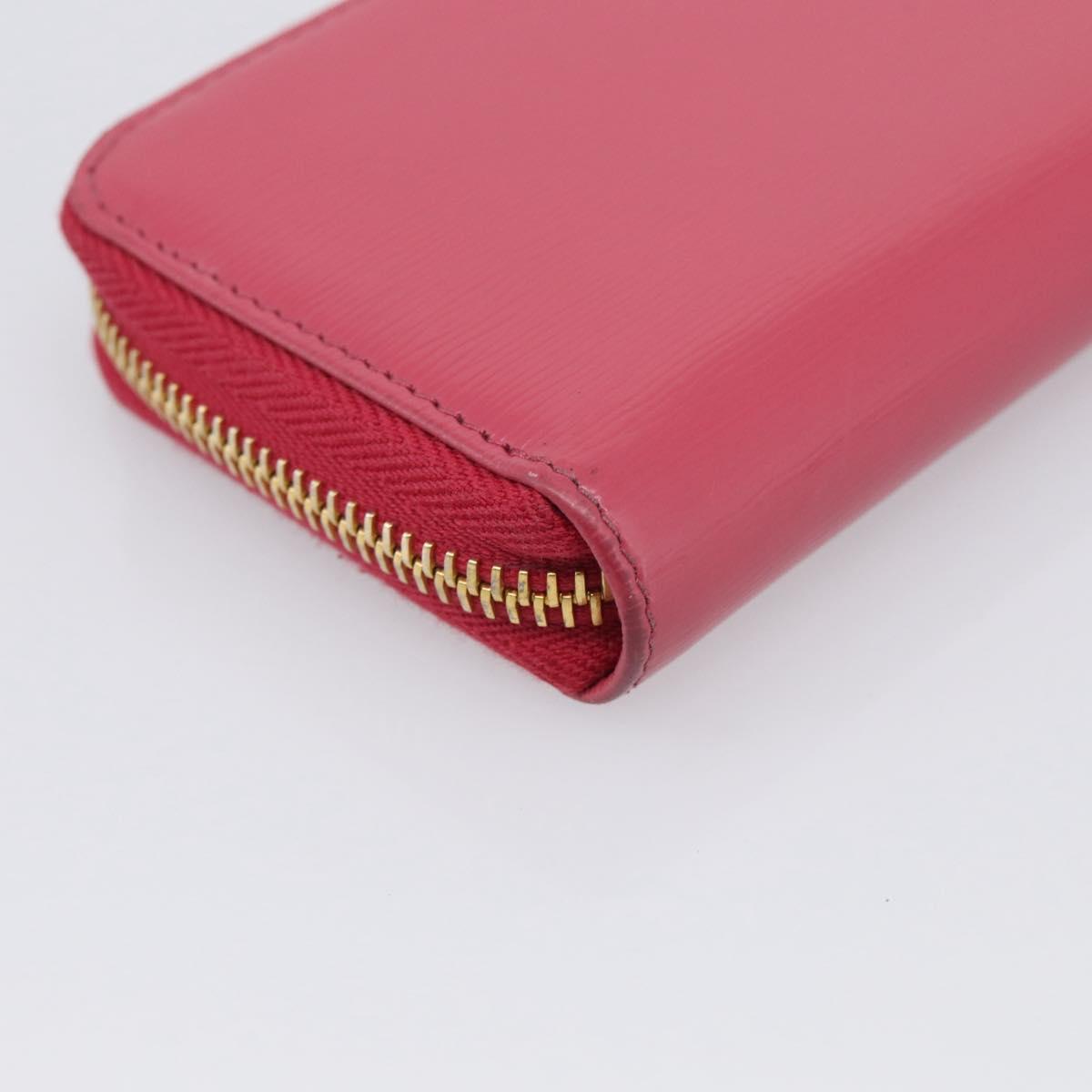 PRADA Coin Purse Leather Pink Gold Auth SK289