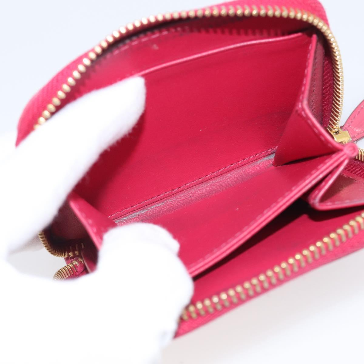 PRADA Coin Purse Leather Pink Gold Auth SK289