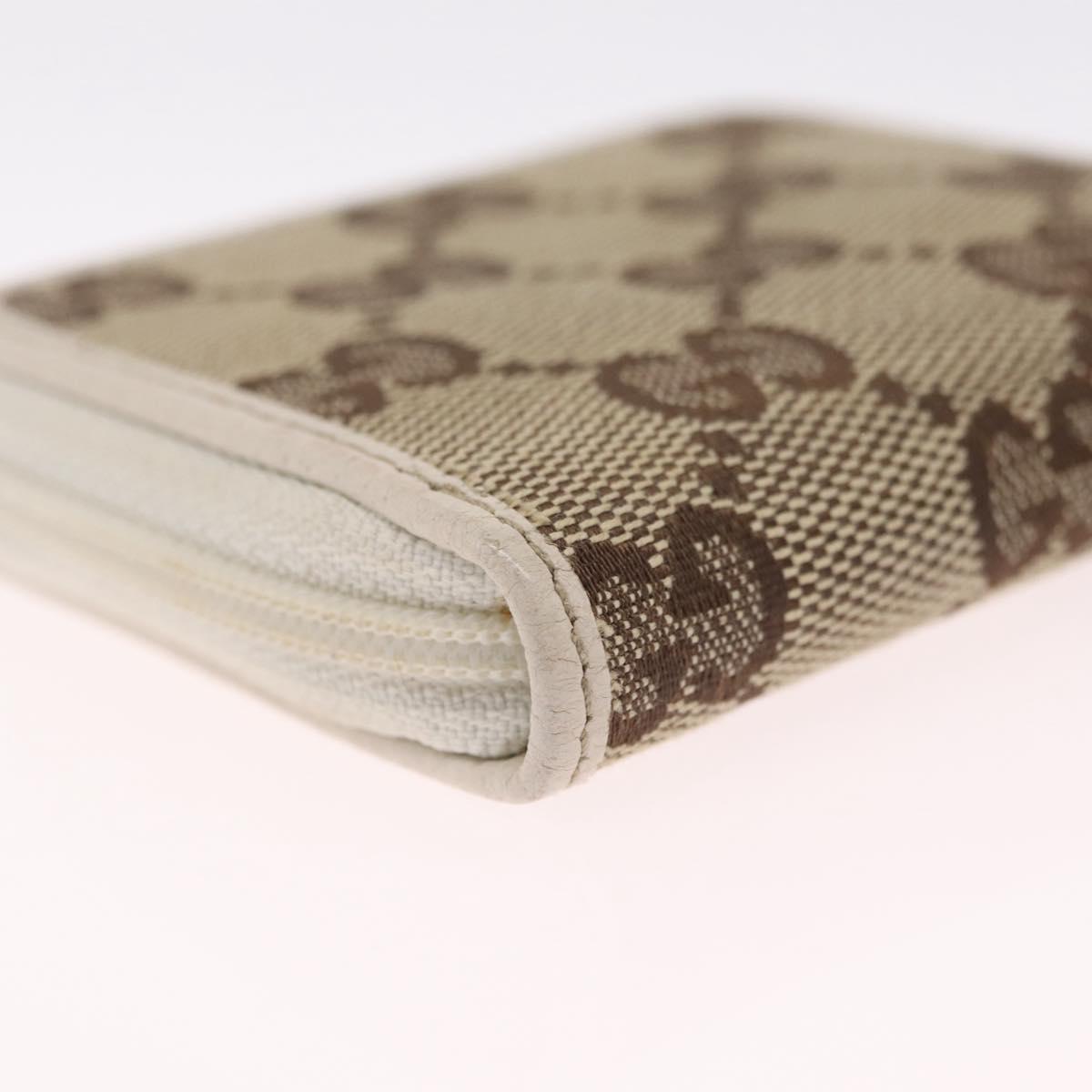 GUCCI GG Canvas Coin Purse Beige Gold 115255 Auth SK296