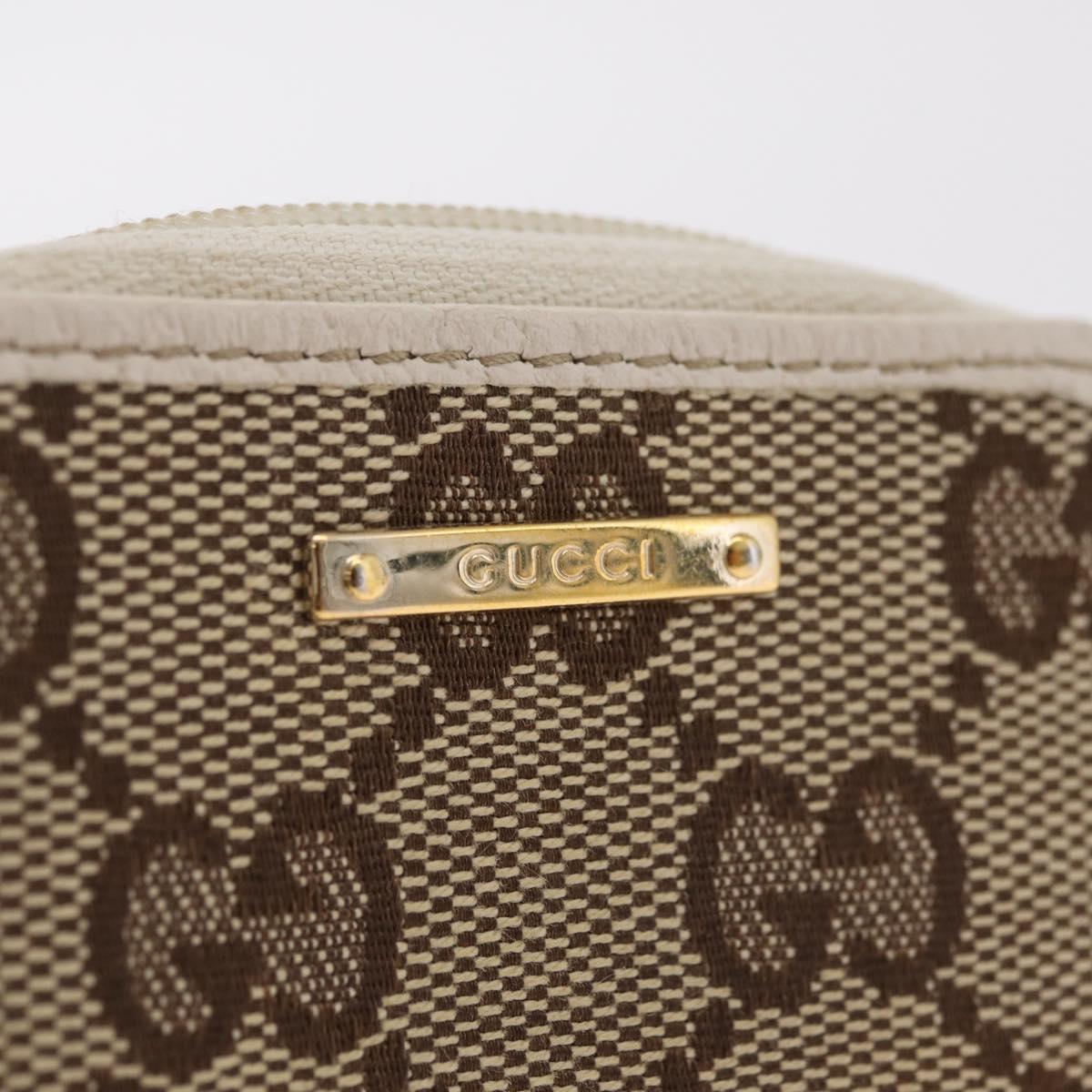 GUCCI GG Canvas Coin Purse Beige Gold 115255 Auth SK296