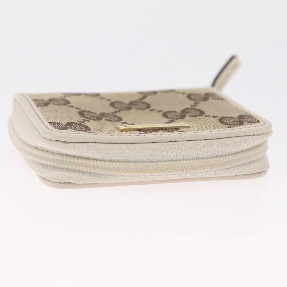 GUCCI GG Canvas Coin Purse Beige Gold 115255 Auth SK296