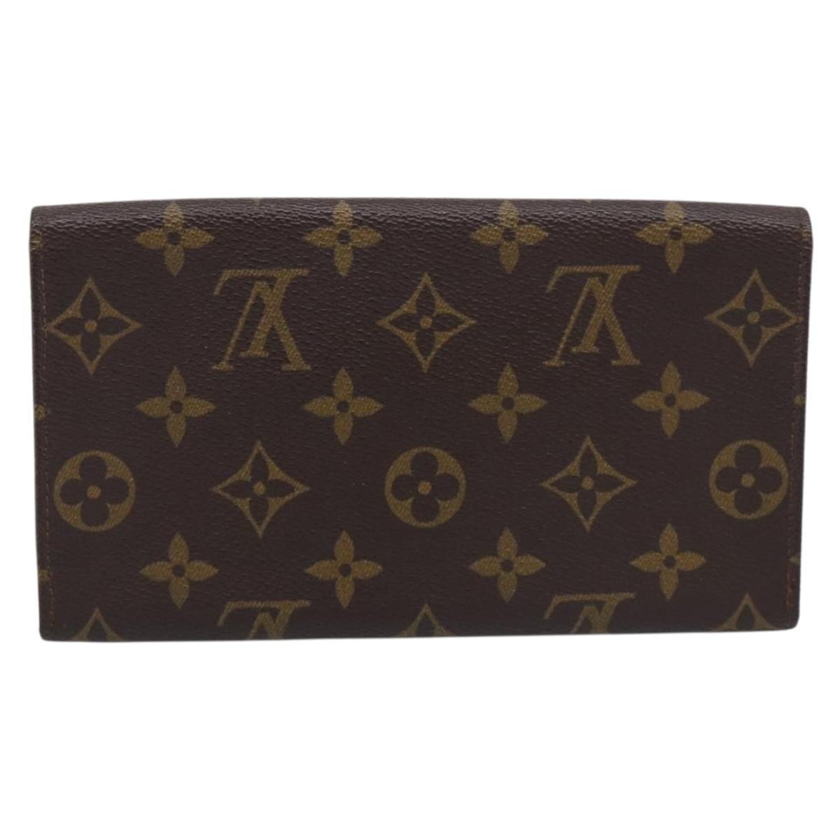 LOUIS VUITTON Monogram Portuen 3 Credit Long Wallet M61818 LV Auth SK297