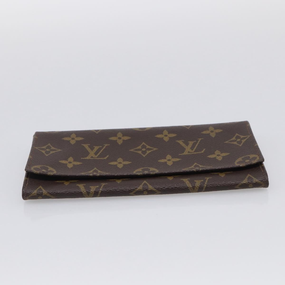 LOUIS VUITTON Monogram Portuen 3 Credit Long Wallet M61818 LV Auth SK297