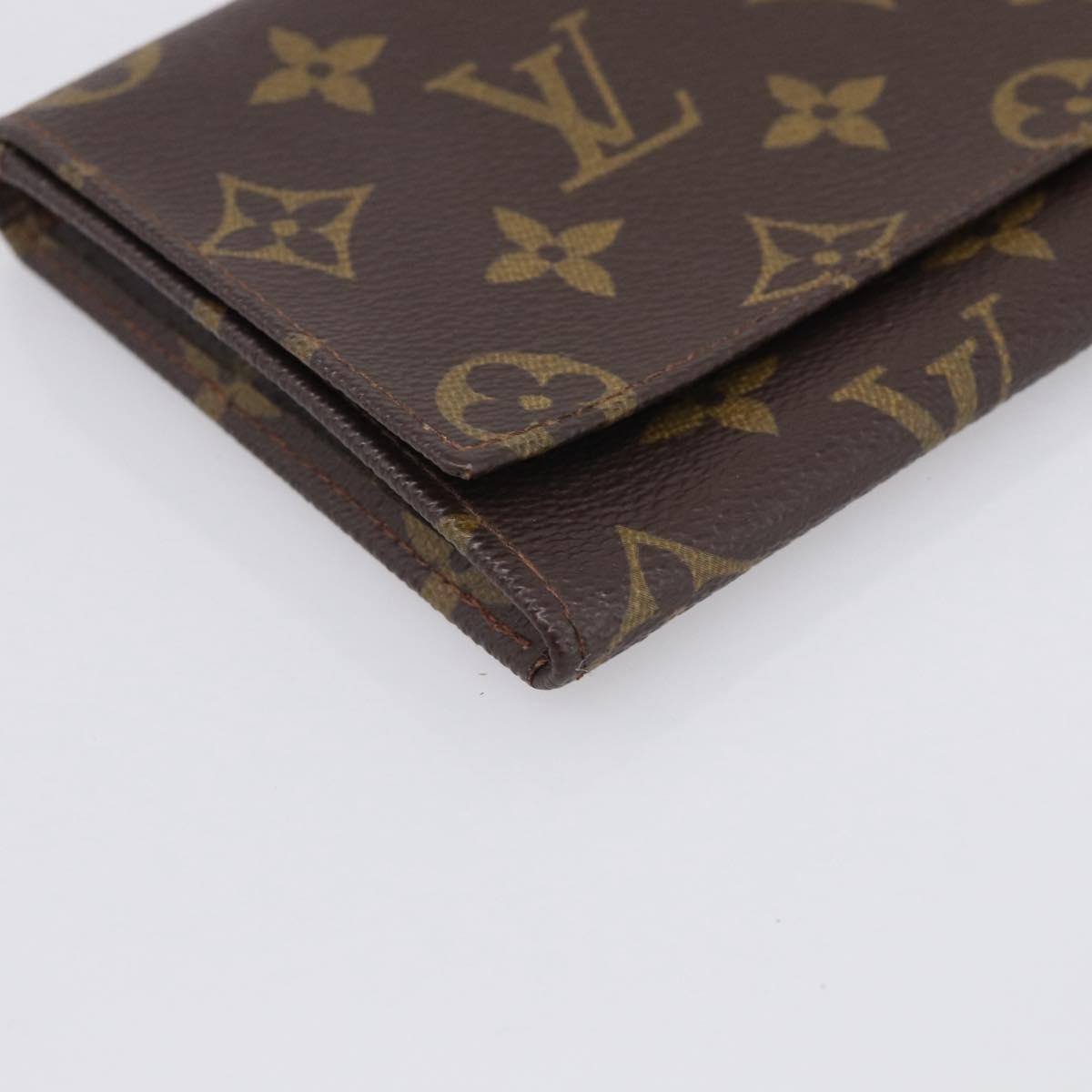 LOUIS VUITTON Monogram Portuen 3 Credit Long Wallet M61818 LV Auth SK297