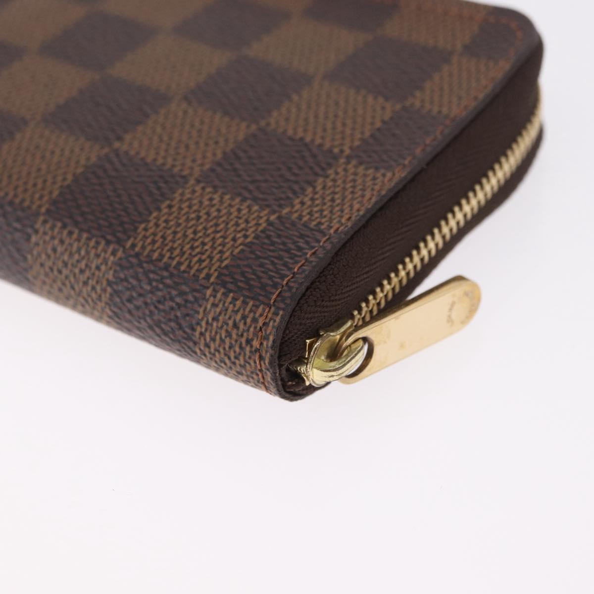 LOUIS VUITTON Damier Ebene Zippy Coin Purse N63070 LV Auth SK309A