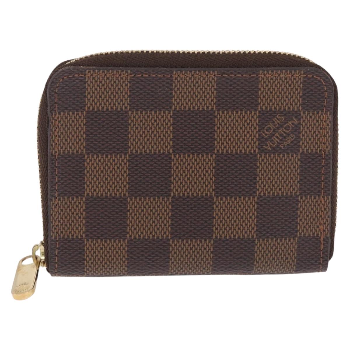 LOUIS VUITTON Damier Ebene Zippy Coin Purse N63070 LV Auth SK309A
