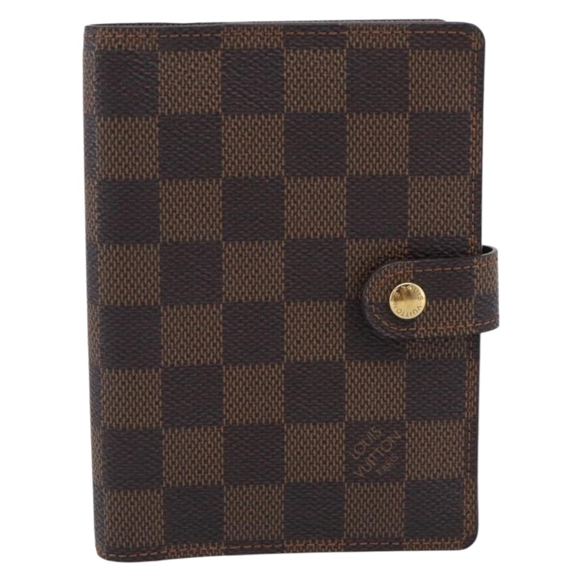 LOUIS VUITTON Damier Ebene Agenda PM Day Planner Cover R20029 LV Auth SK310A