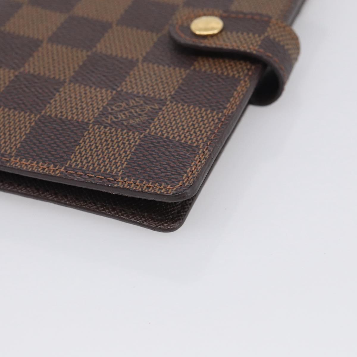 LOUIS VUITTON Damier Ebene Agenda PM Day Planner Cover R20029 LV Auth SK310A