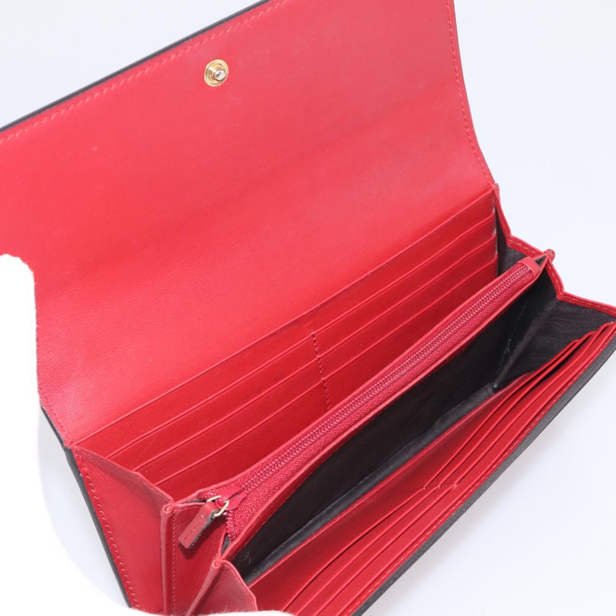 GUCCI Long Wallet Leather Red Gold 410100 Auth SK316