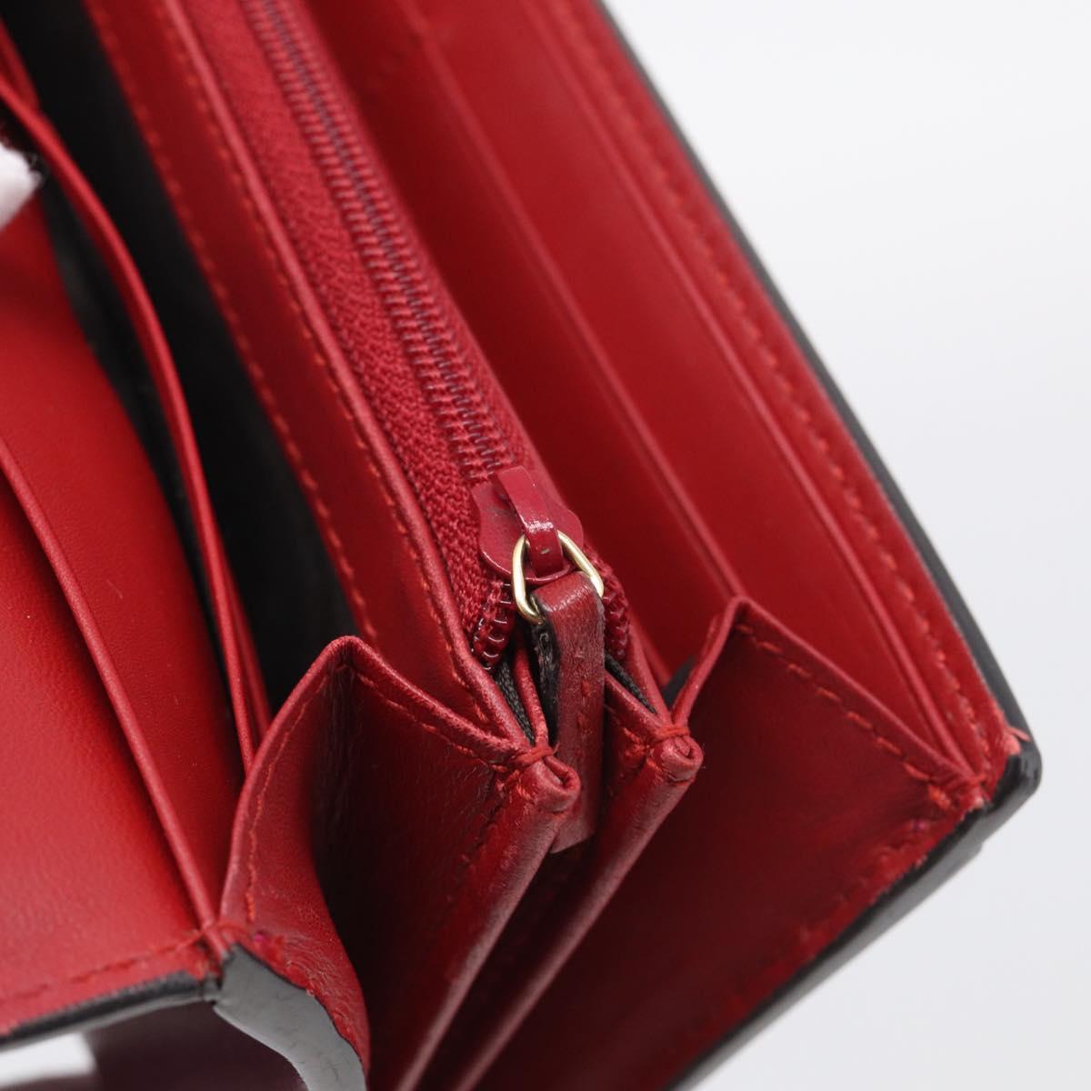 GUCCI Long Wallet Leather Red Gold 410100 Auth SK316