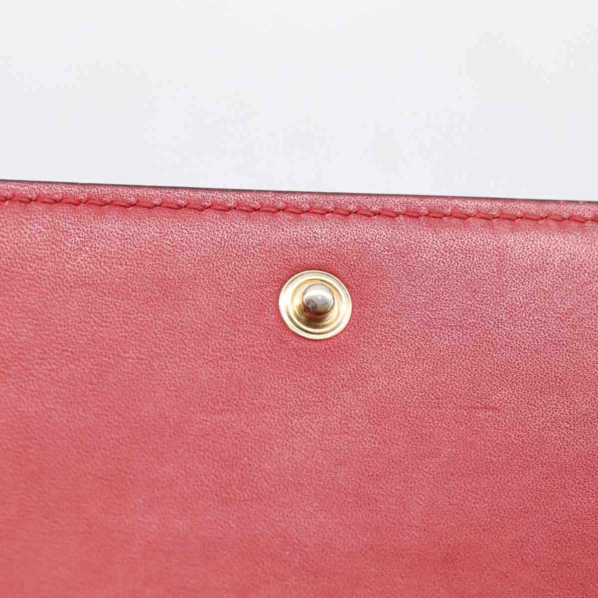GUCCI Long Wallet Leather Red Gold 410100 Auth SK316
