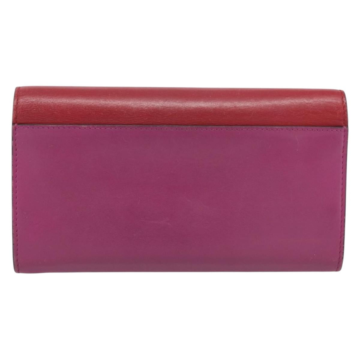 GUCCI Long Wallet Leather Red Gold 410100 Auth SK316