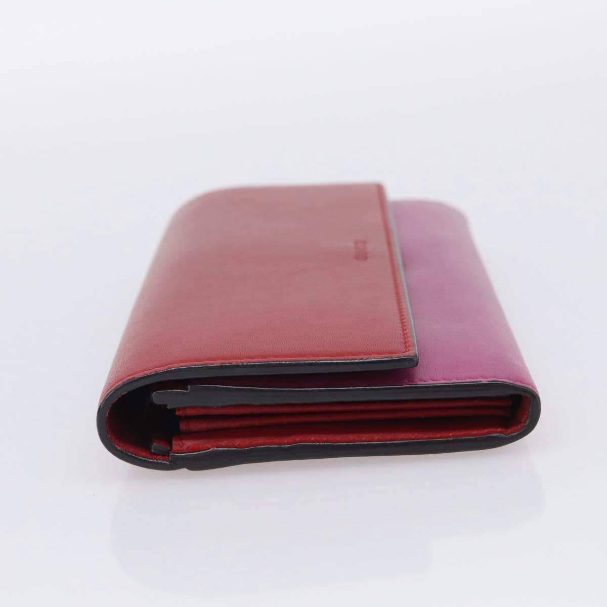 GUCCI Long Wallet Leather Red Gold 410100 Auth SK316