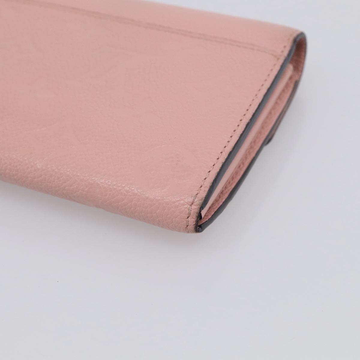 LOUIS VUITTON Empreinte Portefeiulle Sarah Wallet Rose poodle M61291 Auth SK317