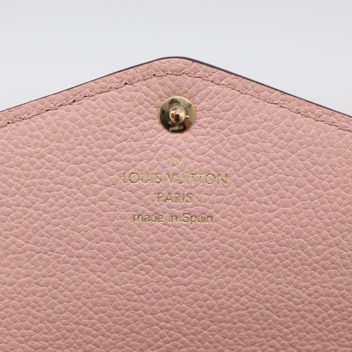 LOUIS VUITTON Empreinte Portefeiulle Sarah Wallet Rose poodle M61291 Auth SK317