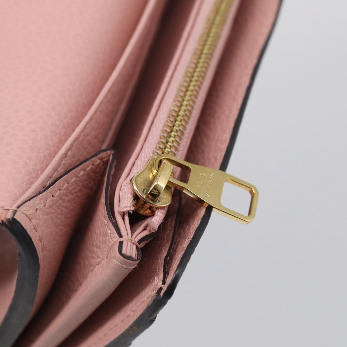 LOUIS VUITTON Empreinte Portefeiulle Sarah Wallet Rose poodle M61291 Auth SK317