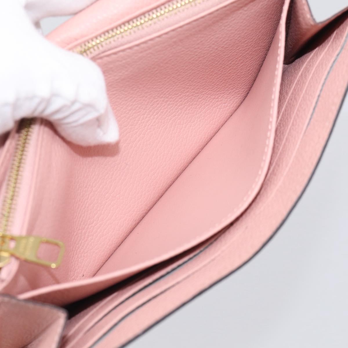 LOUIS VUITTON Empreinte Portefeiulle Sarah Wallet Rose poodle M61291 Auth SK317