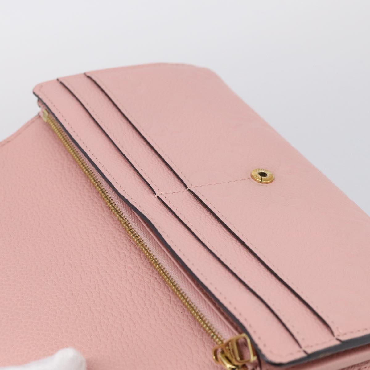 LOUIS VUITTON Empreinte Portefeiulle Sarah Wallet Rose poodle M61291 Auth SK317