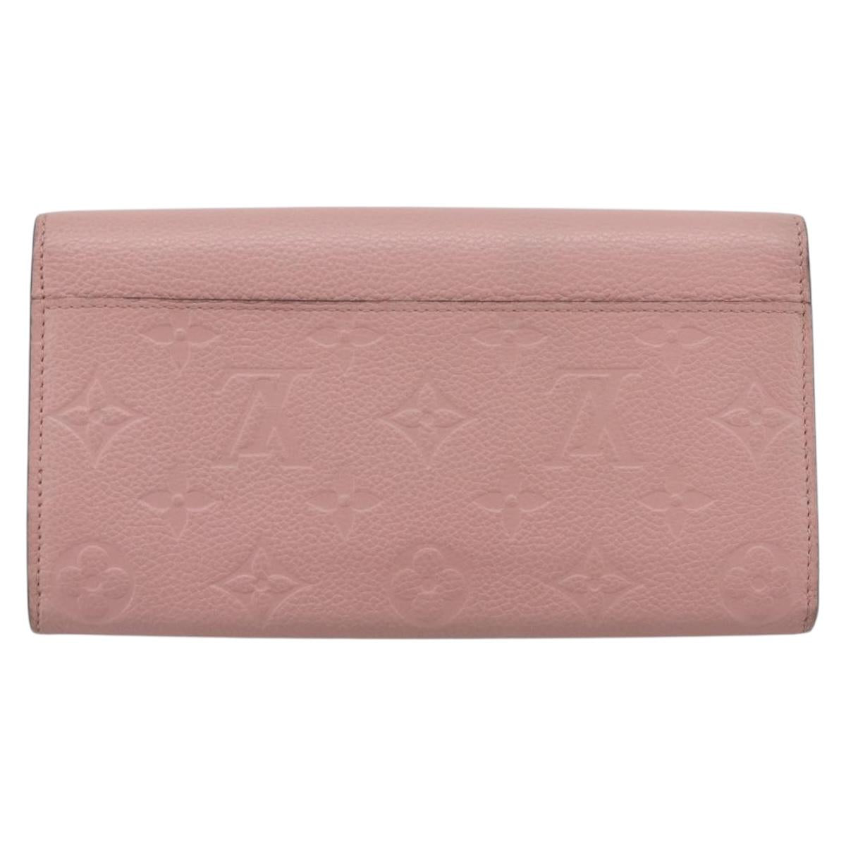 LOUIS VUITTON Empreinte Portefeiulle Sarah Wallet Rose poodle M61291 Auth SK317