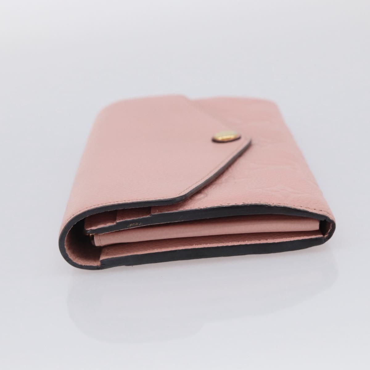 LOUIS VUITTON Empreinte Portefeiulle Sarah Wallet Rose poodle M61291 Auth SK317
