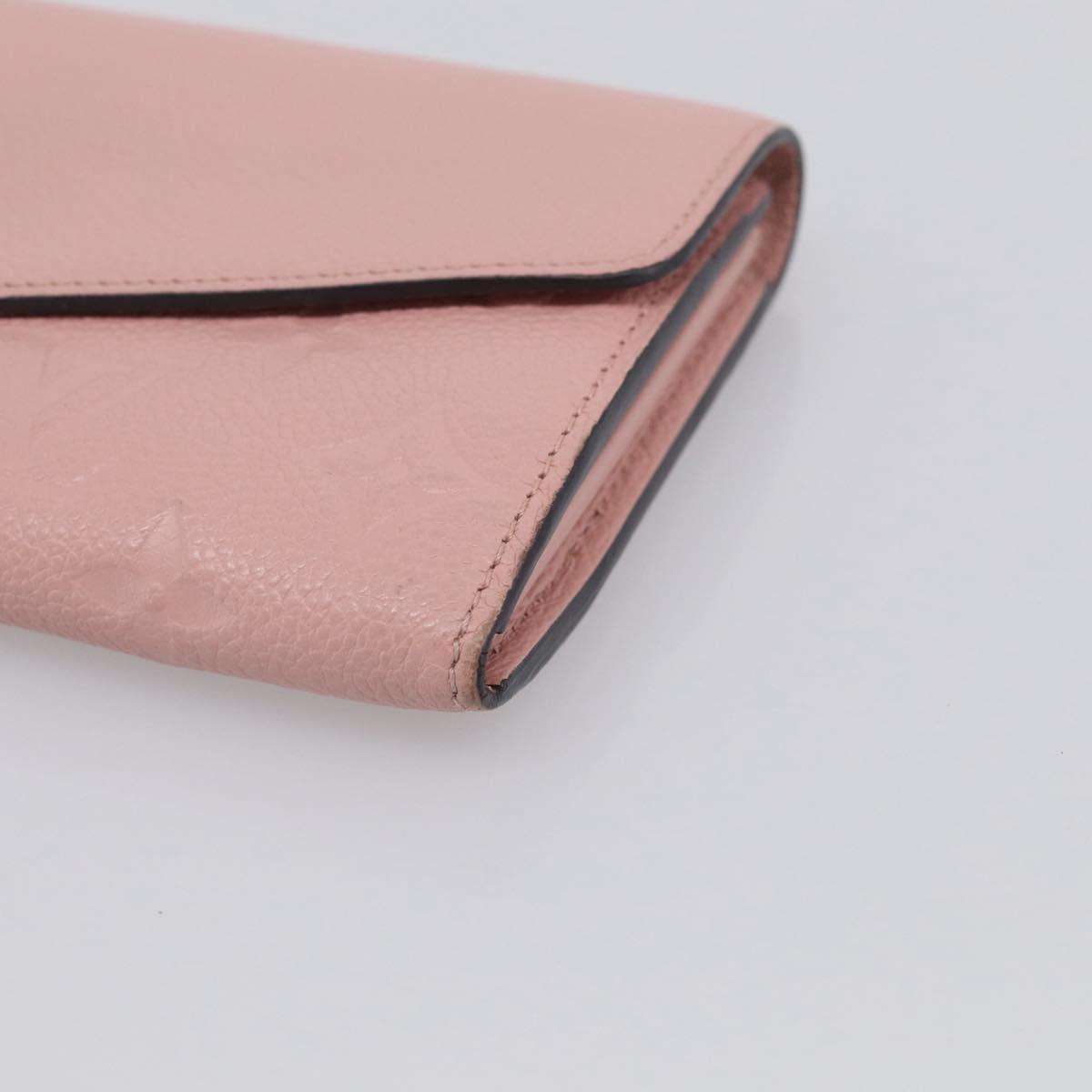 LOUIS VUITTON Empreinte Portefeiulle Sarah Wallet Rose poodle M61291 Auth SK317