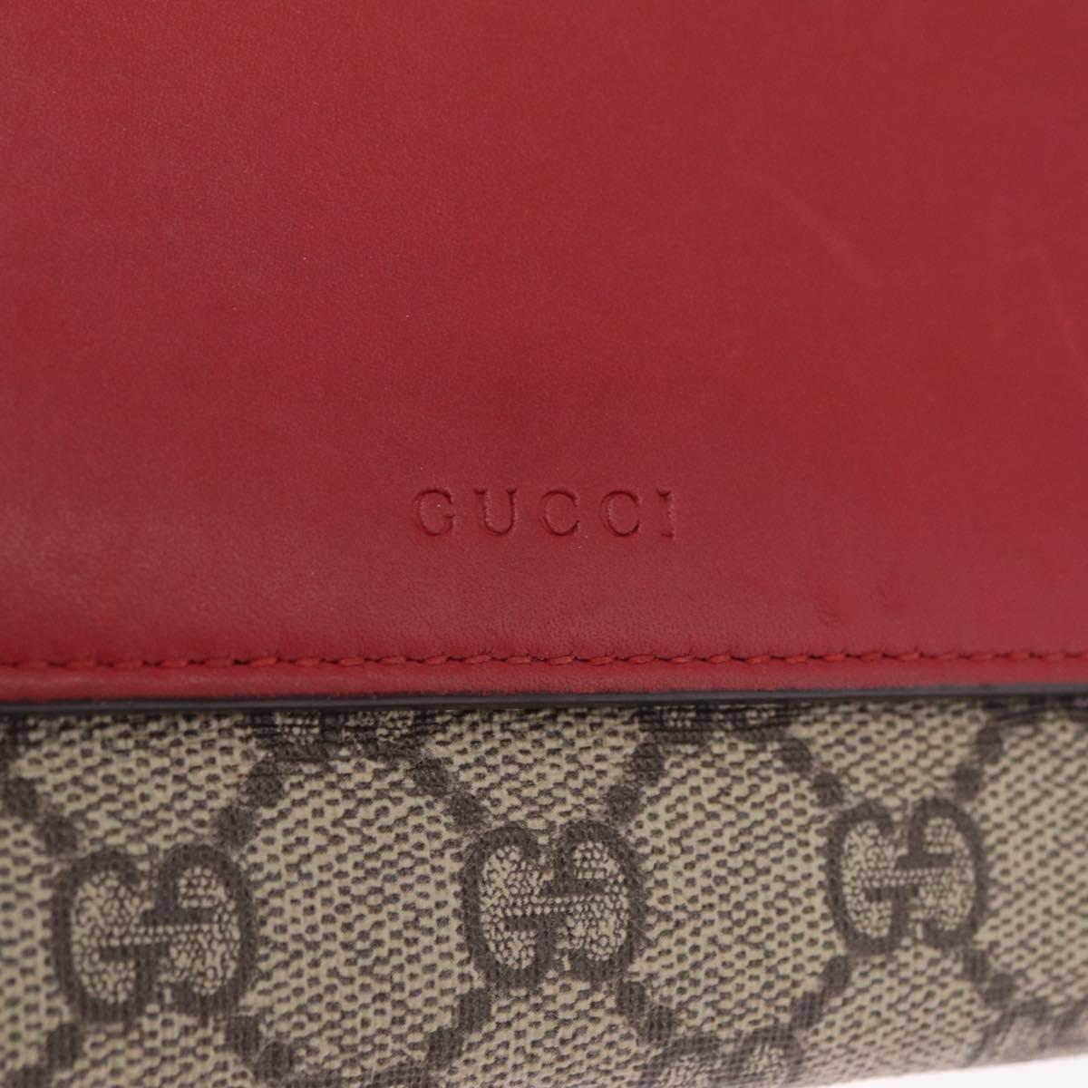 GUCCI GG Supreme Long Wallet PVC Beige Gold Auth SK323