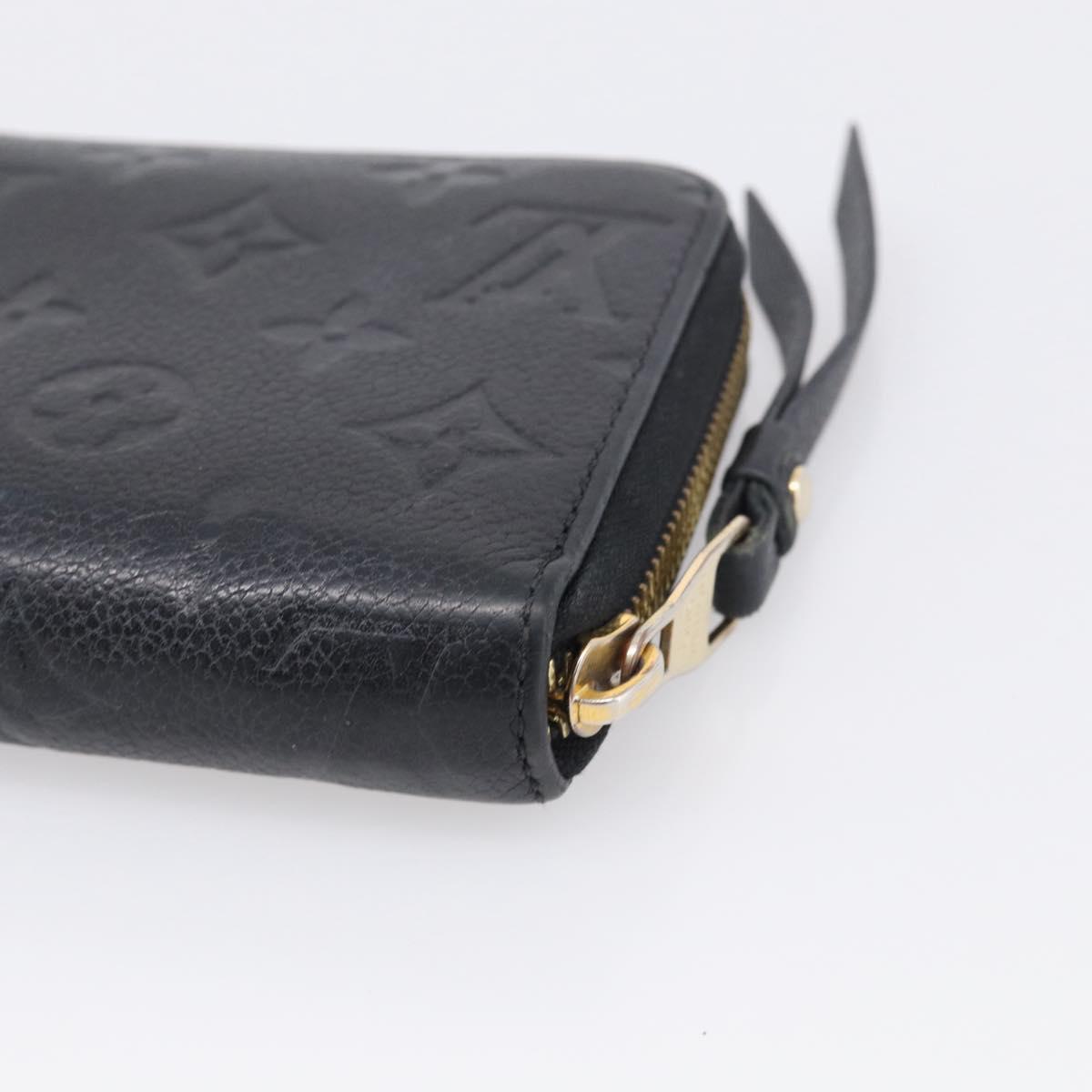 LOUIS VUITTON Monogram Empreinte Zippy Long Wallet Black M61864 LV Auth SK326