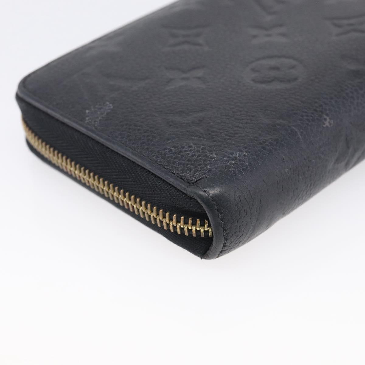 LOUIS VUITTON Monogram Empreinte Zippy Long Wallet Black M61864 LV Auth SK326